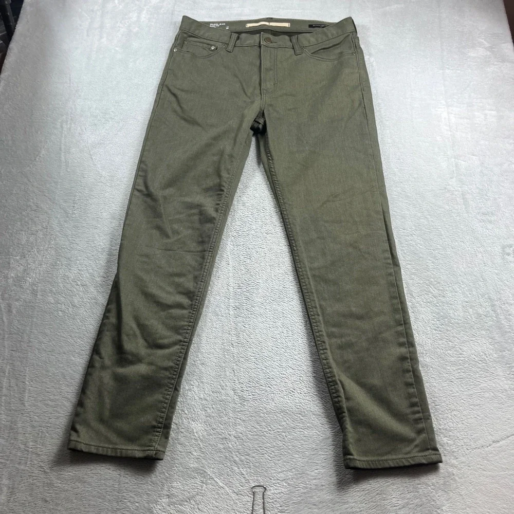 Banana Republic Travel Jean Slim Fit Mens 32x30 Olive Green Stretch Pants